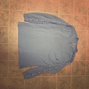 PINK long sleeve blue t shirt large EUC